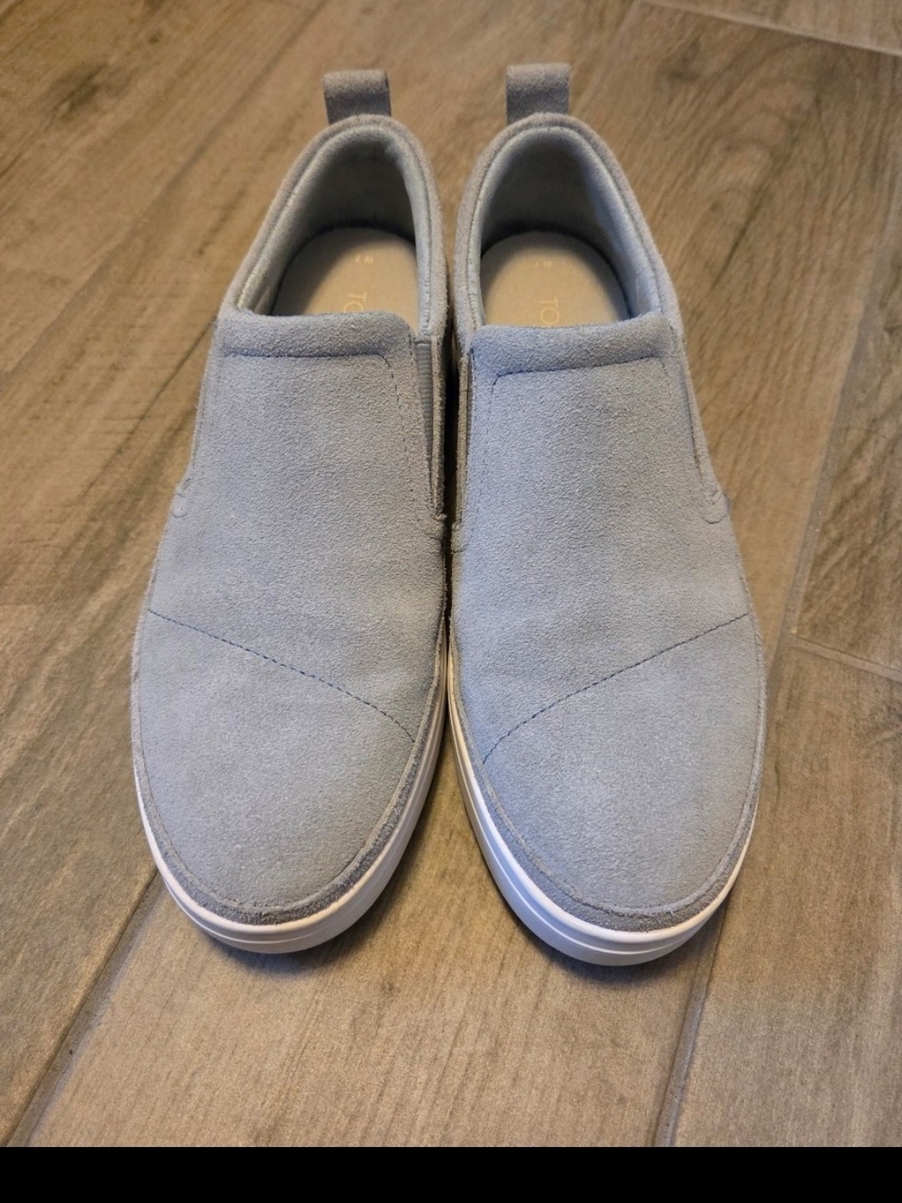 Toms Tristan Suede Platform Slip-Ons - Gray Stone
